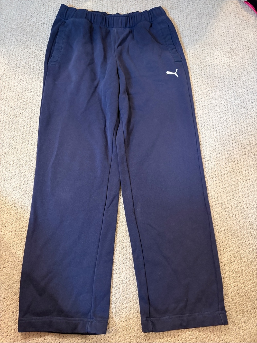 Puma Navy Men’s Sweatpants with White Logo
